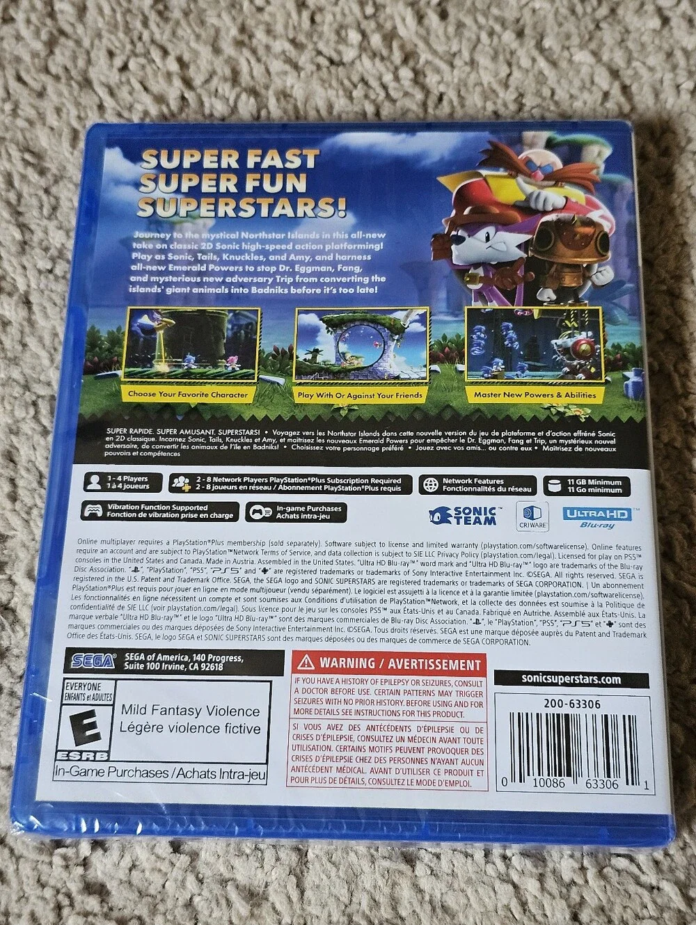 New! Sega Sonic Superstars - PlayStation 5 PS5 - Factory Sealed & Complete